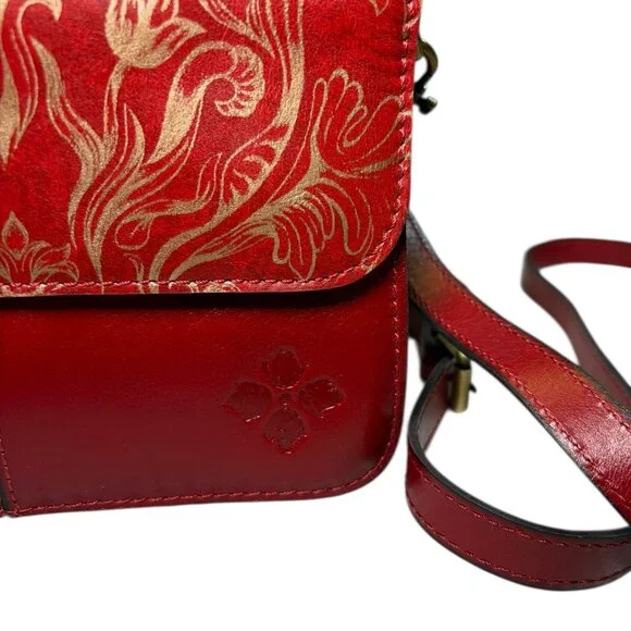 Patricia Nash Garnet Red Leather Crossbody Top Handle Bag - Picture 4 of 8